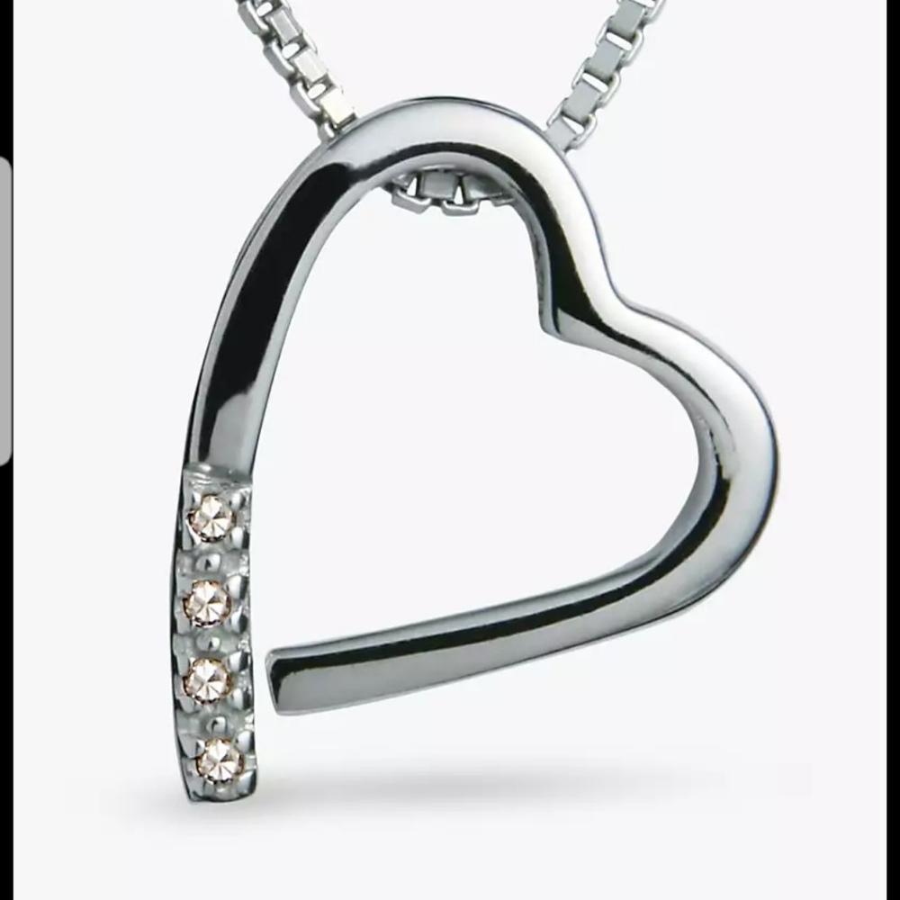 Hot Diamonds 925 Silver Open Heart Memories Pendant Marked HDIA/U